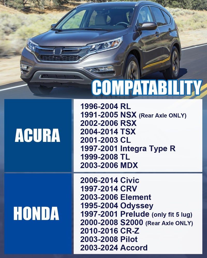 EZISOE 15mm 5x4.5 Hub Centric Wheel Spacers with 12x1.5 Studs, 5x114.3 Forged Wheel spacers for Accord Civic CRV RSX TLX CDX CSX ILX TSX 64.1mm - Image 3