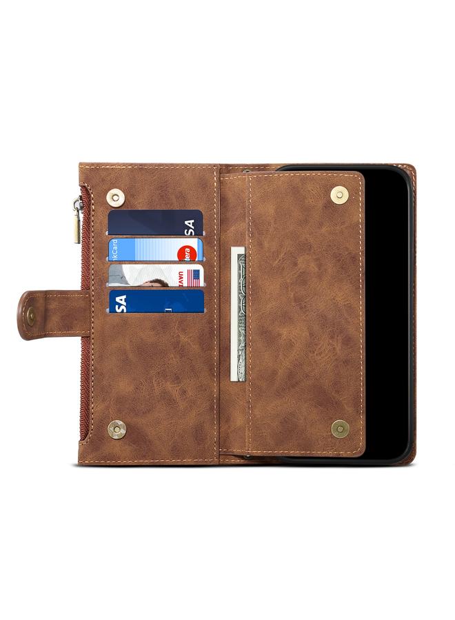 S-TOP Case For OnePlus Nord N200 5G Retro Frosted Horizontal Flip Leather Case with Holder & Card Slot & Wallet & Zipper Pocket & Lanyard - Image 5