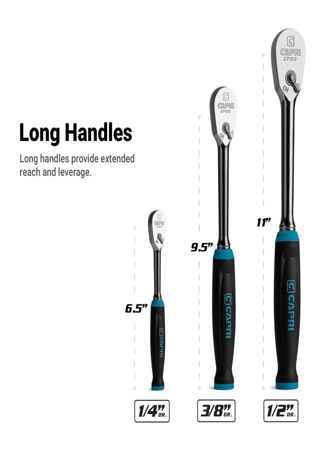 Capri Tools مجموعة أدوات كابري فاين 90 سنًا، بمقبض ناعم مريح، مقاسات 1/4، 3/8، 1/2 بوصة، 3 قطع - Image 2