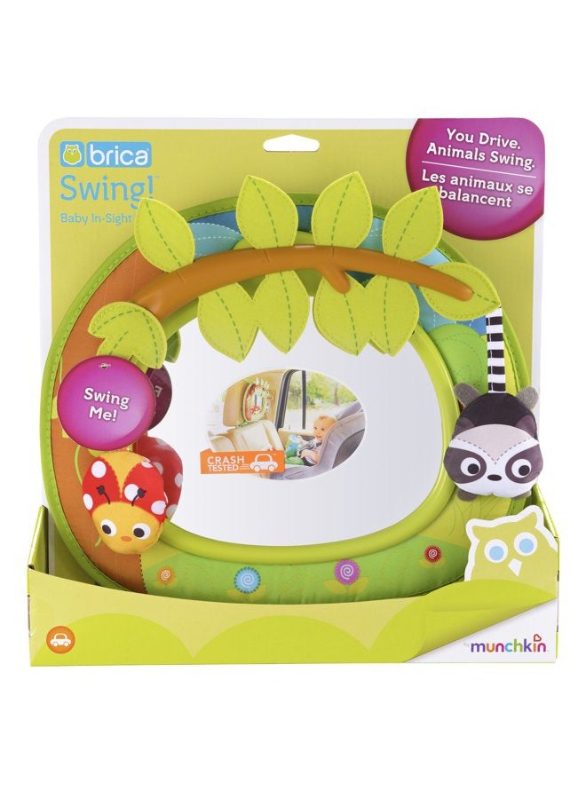 Munchkin مرآة سيارة للأطفال من بريكا، مرآة أوتوماتيكية Swing! Baby in-Sight للمقاعد الخلفية، سوداء - Image 5