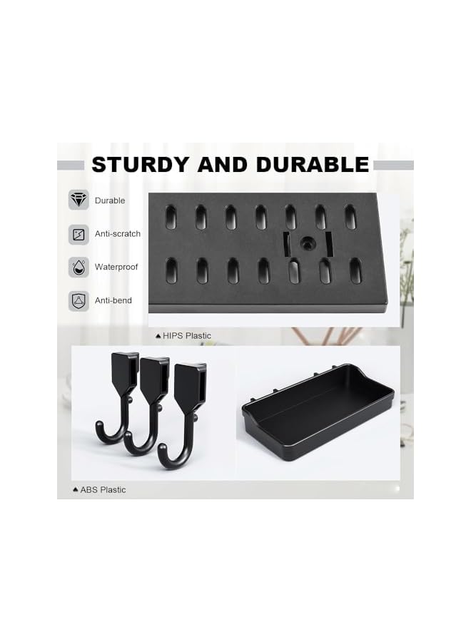 PROMASS Pegboard Combination Kit Wall Mount Peg Board Organizer – Heavy Duty Pegboard Panel Kit with 23 Accessories (Shelf Hook Brackets Clips), Wall Organizer for Garage, Kitchen, Craft Room, Workbench  - Image 3