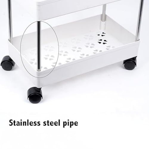 Leaffybezz 4 Layer Multipurpose Kitchen with Wheels, Space Saving Home Storage Organizer Rack Vegetable Rack Stand for Living Room, Bedroom, Office (White) - Image 5