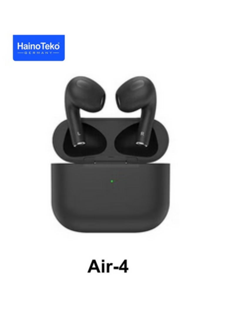 Haino Teko Air 4 Wireless Bluetooth Earbuds with High Bass Stereo Sound, Touch Control, Noise Isolation, Long Battery Life, True Wireless Earphones with Charging Case, Compatible with iPhone, Android Smartphones, Tablets & Bluetooth-Enabled Devices - Image 1
