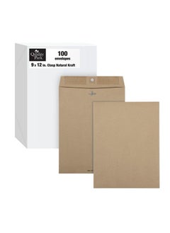 Quality Park 38711 100% Recycled Brown Kraft Clasp Envelope 9 X 12 Brown Kraft (Box Of 100)  - Image 1