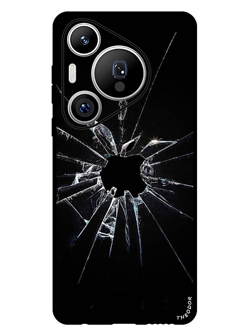 Theodor Protective Case Anti Scratch Shock Proof Bumper Cover For Huawei Pura 70 Cracked Glass Apple Logo - Image 1