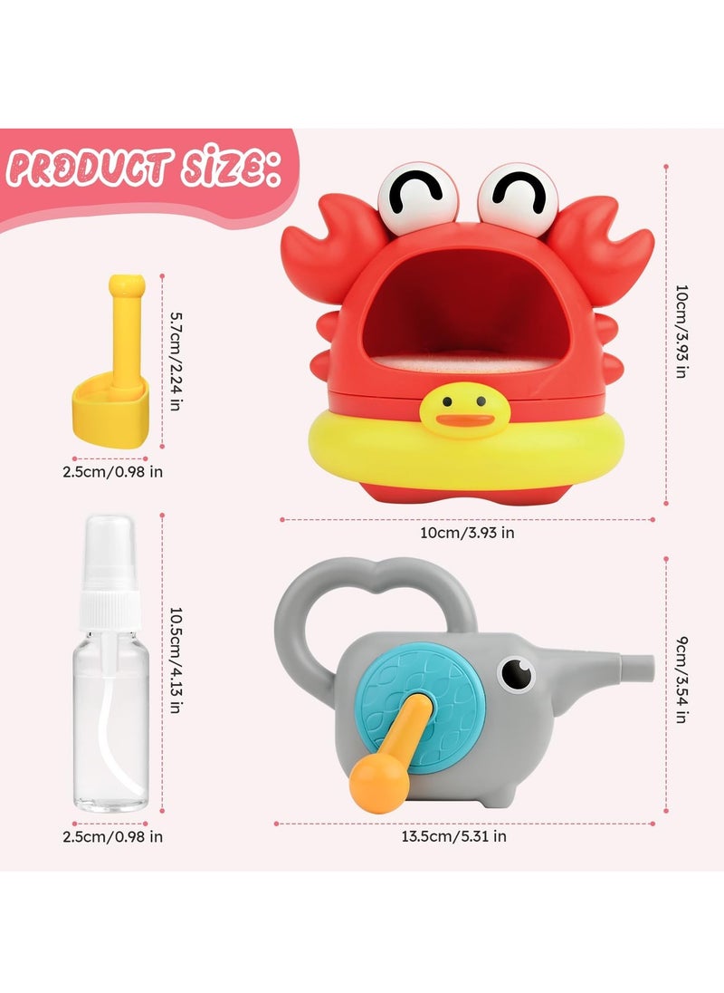 Generic - Shark Bubble Machine Baby Bath Toy with 2 Attachments, Bathroom Bath Toys Kids Outdoor Water Games, Bubble Machine (Crab + Baby Elephant) - Image 1