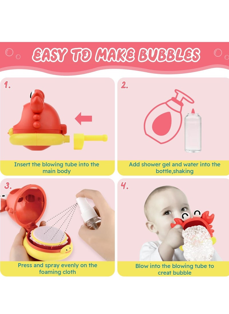Generic - Shark Bubble Machine Baby Bath Toy with 2 Attachments, Bathroom Bath Toys Kids Outdoor Water Games, Bubble Machine (Crab + Baby Elephant) - Image 1