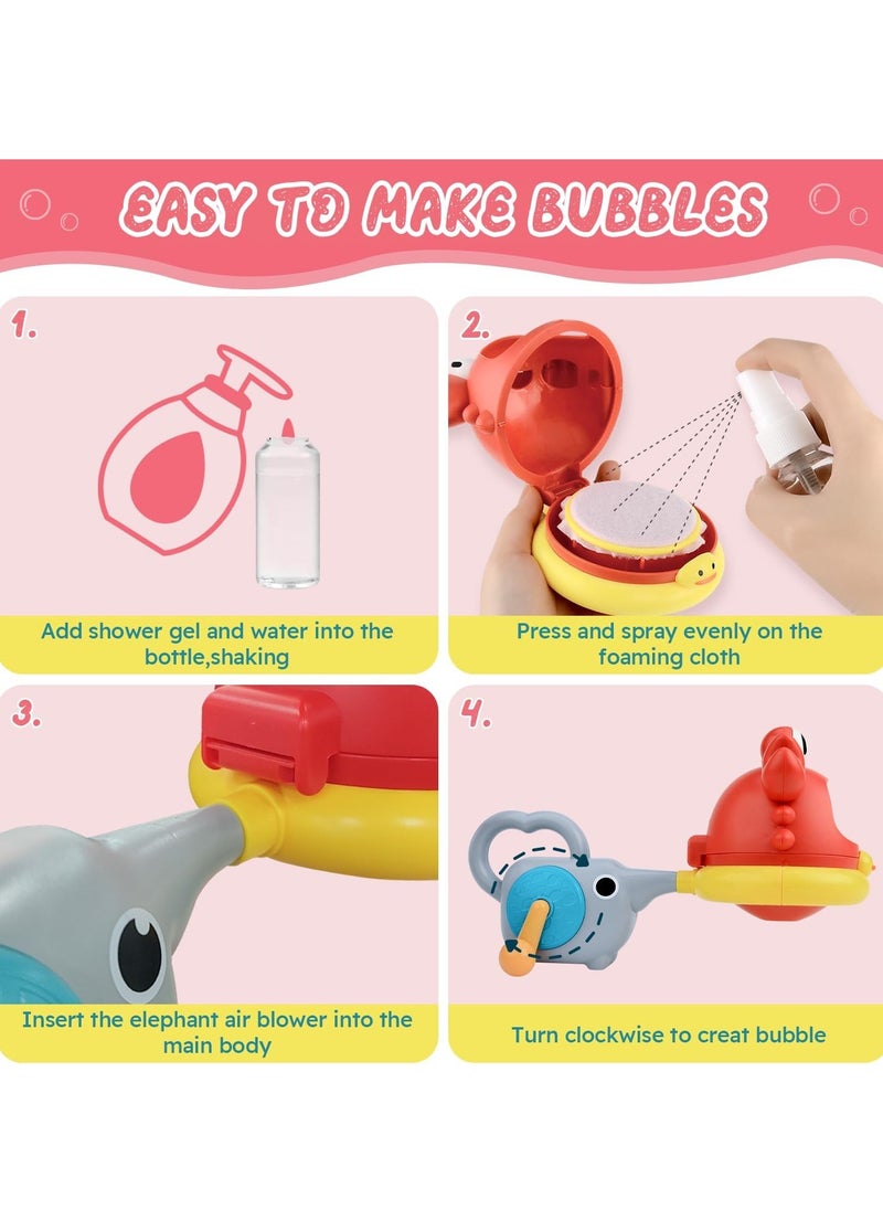 Generic - Shark Bubble Machine Baby Bath Toy with 2 Attachments, Bathroom Bath Toys Kids Outdoor Water Games, Bubble Machine (Crab + Baby Elephant) - Image 1