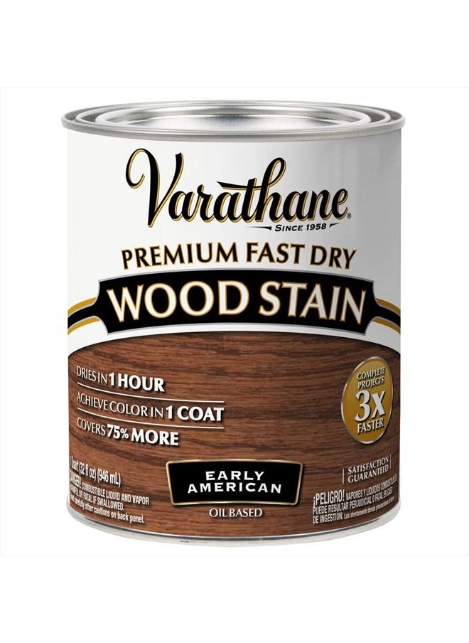VARATHANE 262005 Varathane-262005 Premium Fast Dry Wood Stain, Quart, Early American, 32 Fluid Ounces  - Image 1