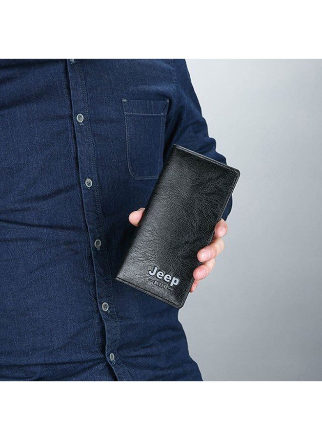 Jeep Buluo JEEP Men’s RFID Blocking Long Wallet – Multi-Card Slot Anti-Theft Wallet with Driver’s License Holder, Cotton Blend Fabric, Lightweight Casual Clutch for Men - Image 4