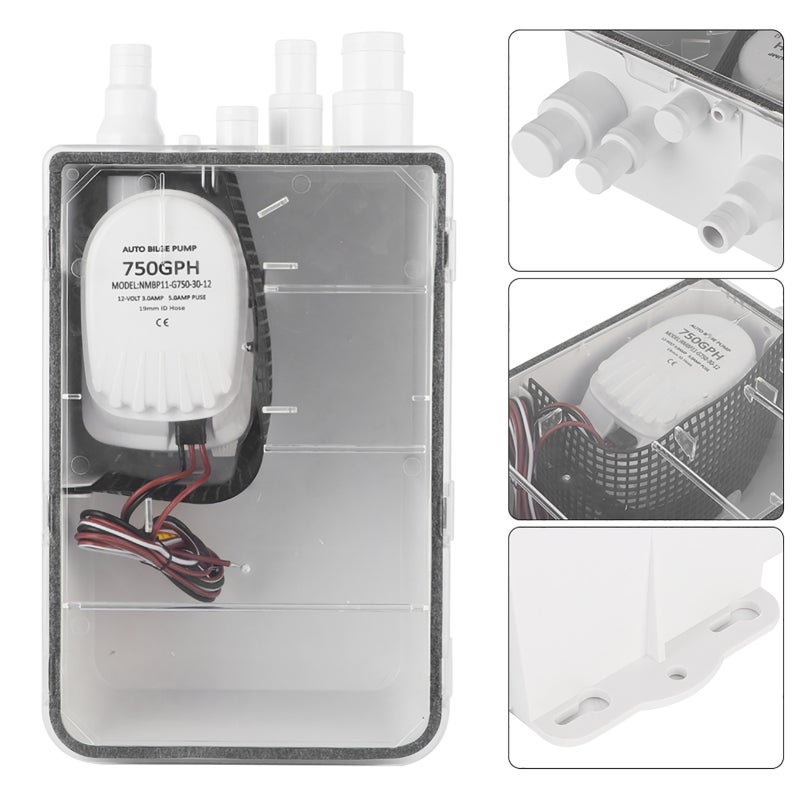 Automatic Bilge Pump 750GPH With Built-In Automatic Float Switch - Full Submersible Marine Water Pump For Boat Yacht Shower Sink Drainage - Image 5