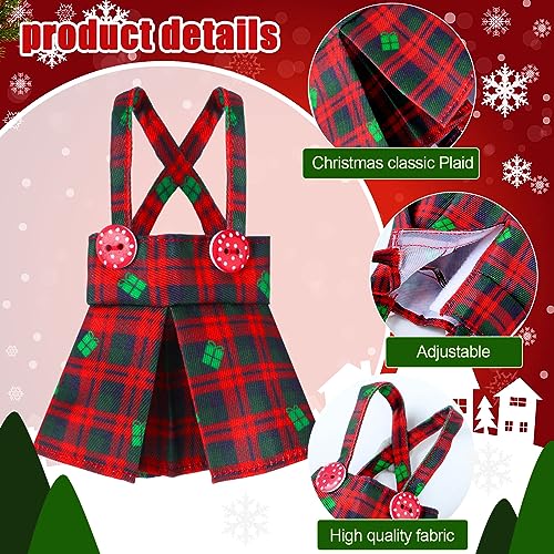 Hungdao 4 Pcs Christmas Doll Clothes Christmas Accessories Doll Clothing Red Green Plaid Dress Xmas Tree Holiday Outfits for Boys Girls Xmas Party Supplies - Image 5