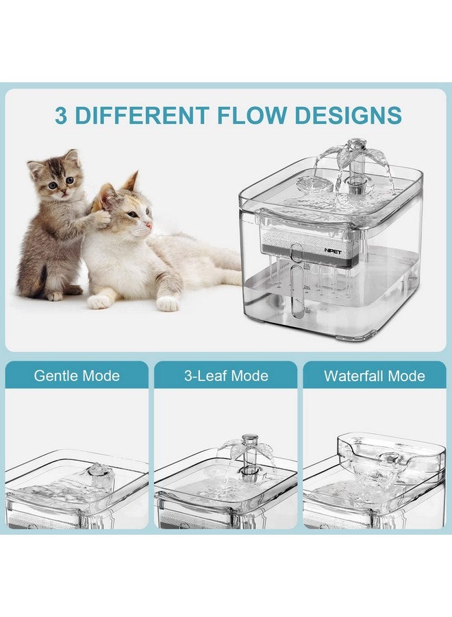 NPET Cat Water Fountain, 3L Automatic Pet Drinking Fountain Dog Water Dispenser with Quadruple-Action Filter (WF020 Transparent) - Image 2