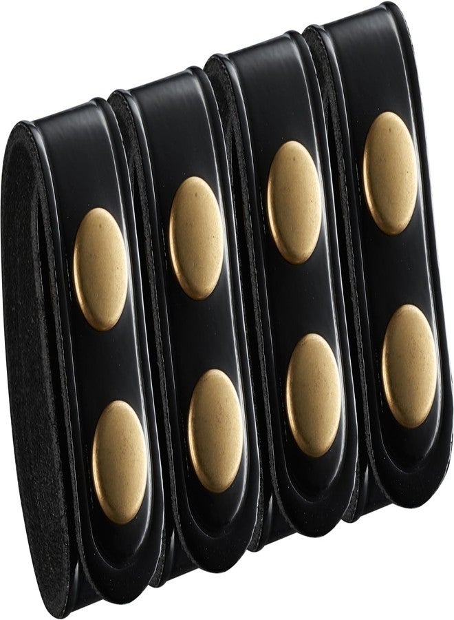 Perfect Fit Shield Wallets 1 Inch Duty Belt Keeper with Brass Snaps for 2 1/4 inch Wide Belts (Pack of 4) Black High Gloss Leather Leather with Brass Double snap - Image 3