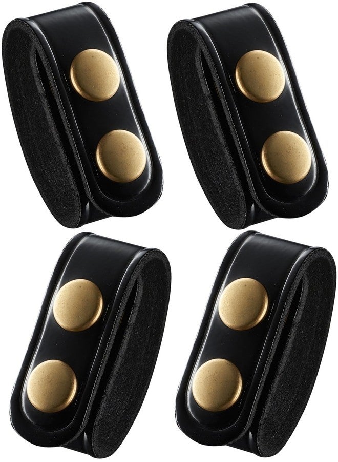 Perfect Fit Shield Wallets 1 Inch Duty Belt Keeper with Brass Snaps for 2 1/4 inch Wide Belts (Pack of 4) Black High Gloss Leather Leather with Brass Double snap - Image 4