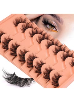 Zegaine Half Lashes Fluffy False Eyelashes Cat Eye Lashes Mink Wispy Thick Fake Eyelashes 3/4 Corner Lashes with Clear Lash Band by Zegaine 8 Pairs Natural Lash Pack  - Image 3