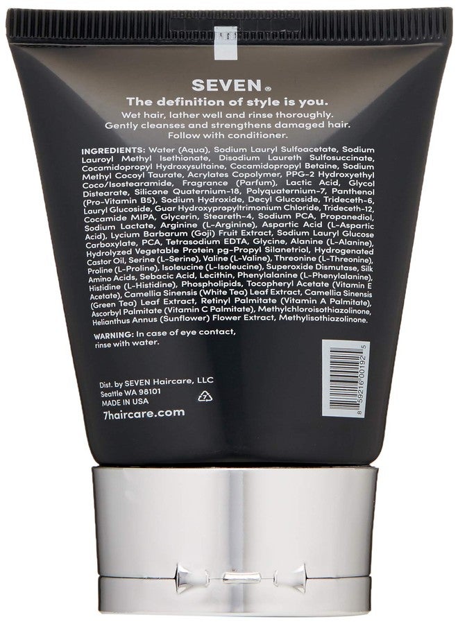 Seven شامبو SEVEN للعناية بالشعر KENTE BOND للأطراف المتقصفة + الشعر التالف، خالي من الكبريتات، خالي من القسوة مع الشاي الأخضر، غوار و برو فيتامين B5 للرجال والنساء، مصنوع في الولايات المتحدة، 2 أونصة. - Image 2