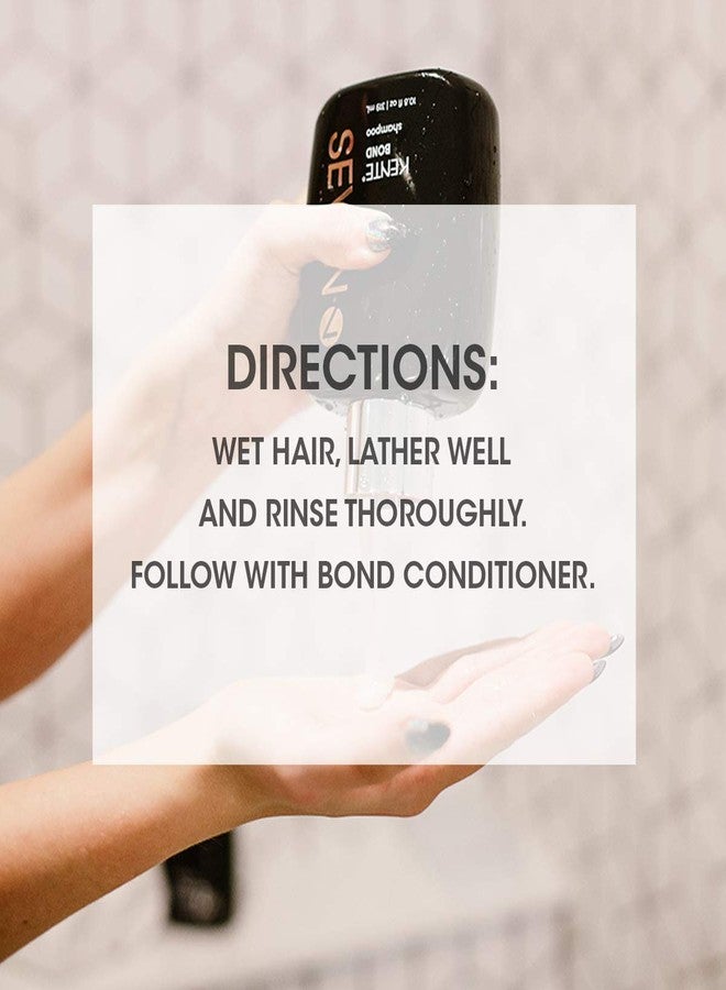 Seven شامبو SEVEN للعناية بالشعر KENTE BOND للأطراف المتقصفة + الشعر التالف، خالي من الكبريتات، خالي من القسوة مع الشاي الأخضر، غوار و برو فيتامين B5 للرجال والنساء، مصنوع في الولايات المتحدة، 2 أونصة. - Image 4