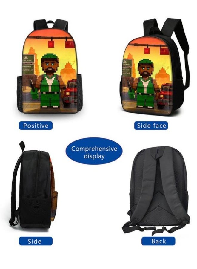 The latest universal cartoon new three-piece schoolbag (for students, teenagers, children) - 641  - Image 3