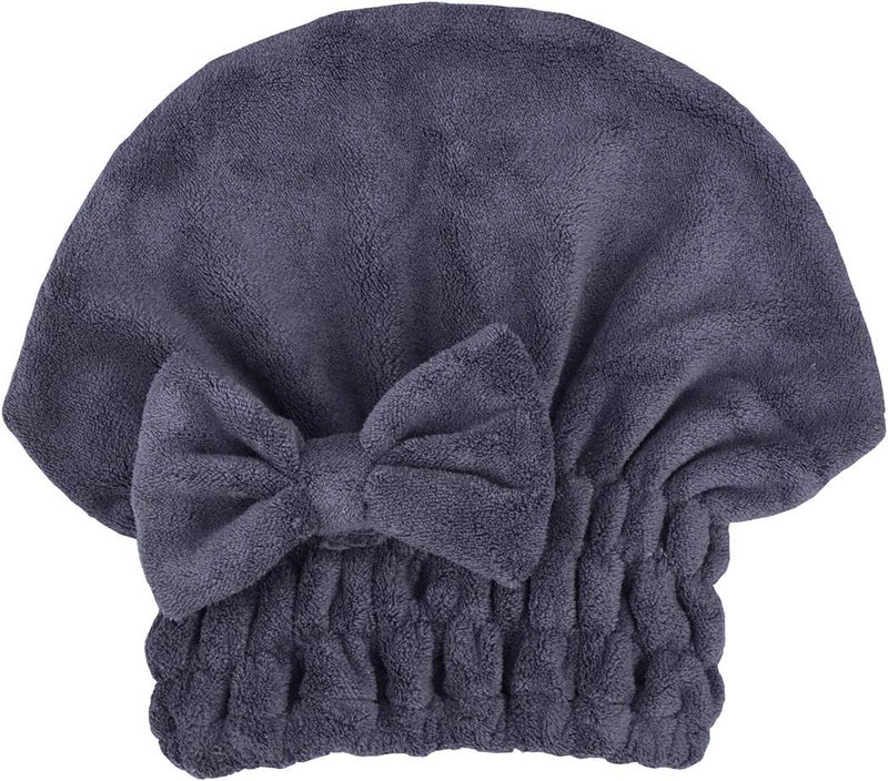 MAYOUTH Microfiber Hair Drying Towels Head wrap with Bow-Knot Shower Cap Hair Turban hairWrap Bath Cap for Curly Long & Wet Hair Gift for Women - Image 2