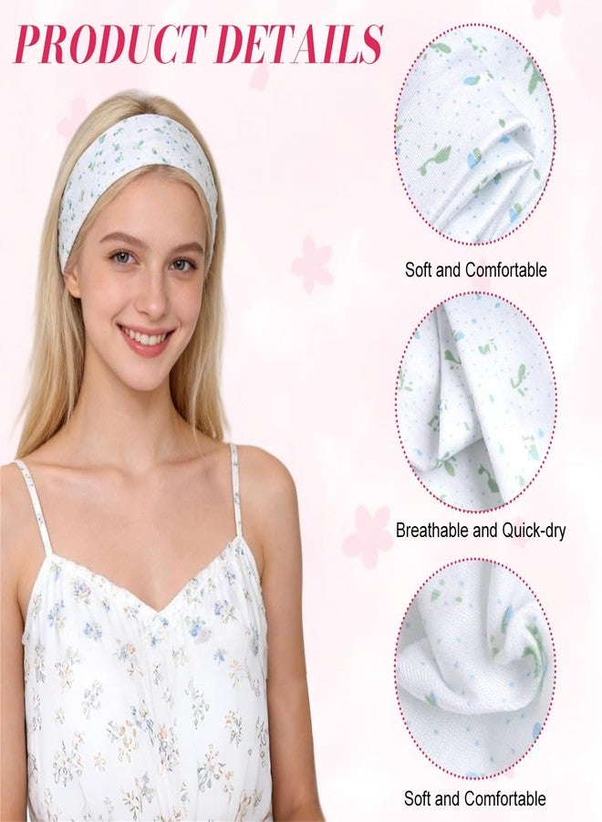 ماي كرييت مجموعة MAYCREATE® من 6 ربطات شعر نسائية، ربطات شعر مخططة مزينة بالزهور، ربطات شعر ناعمة مطاطية بنقشة الكرز، ربطة شعر للنساء والفتيات المراهقات، مناسبة للإطلالات اليومية والتجمعات واليوغا والعناية بالبشرة - Image 3