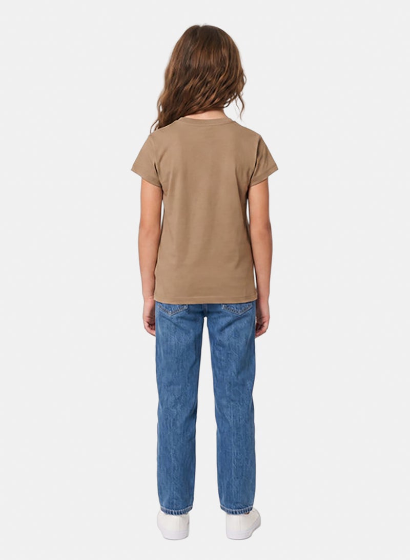 Andora Regular Fit Slip On Printed Girls T-Shirt - Café - Image 3