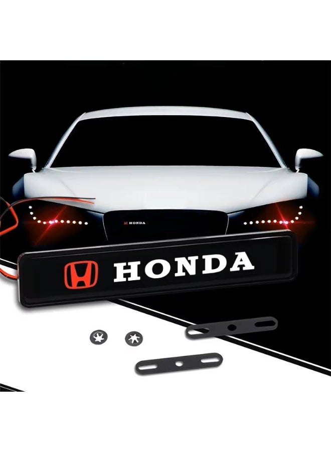 Vierex Car Decorative LED Light Front Hood Grille Emblem Badge Decor for Honda Civic Accord City CRV HRV Fit Jazz Odyssey Jade Vezel – Waterproof Daytime Running Light Auto Front Logo Decoration - Image 1