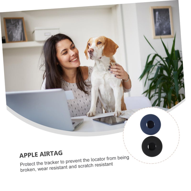 غطاء واقي مضاد للصدمات مع حافظة وسلسلة مفاتيح أسود مقاس 3.7×3.7×1.8 سم 4 قطع - Image 3