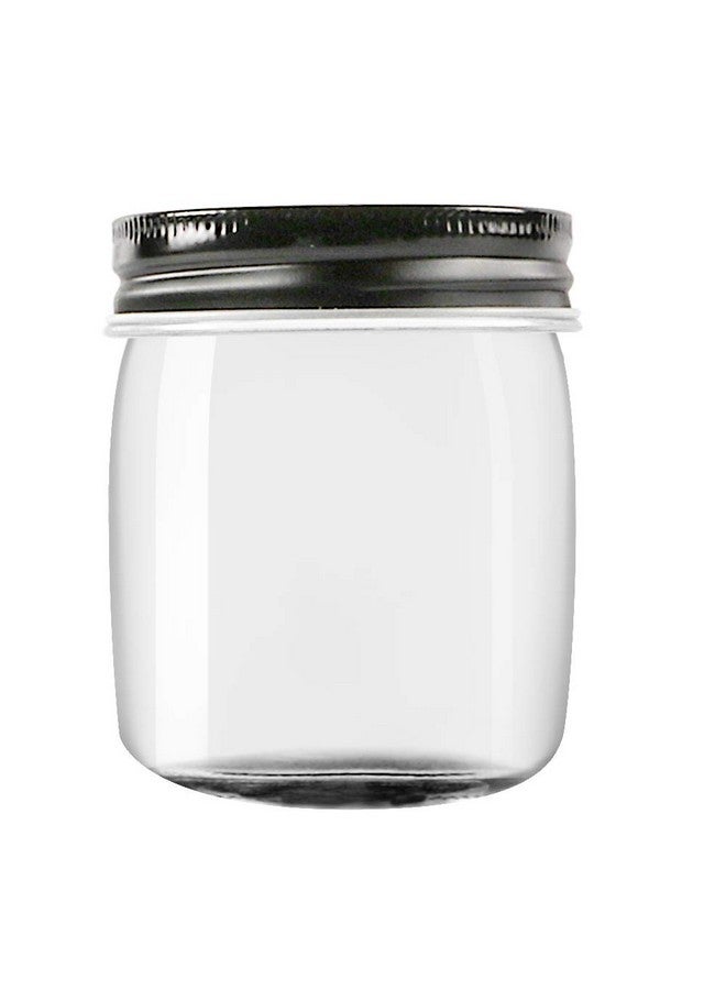 Novelinks 8 Ounce Clear Plastic Jars with Black Lids - Refillable Round Containers for Kitchen & Household Storage - BPA Free (32 Pack) - Image 1