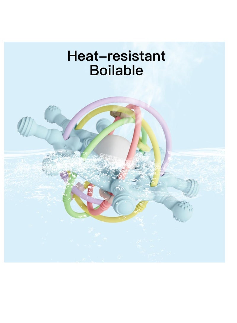 ECVV ECVV Silicone Baby Teether Toys with Rattle Babies Sensory Toys Teething Relief Baby Chew Toys for Baby Girl Boy Newborn, Birthday, Christmas Gift - Image 4