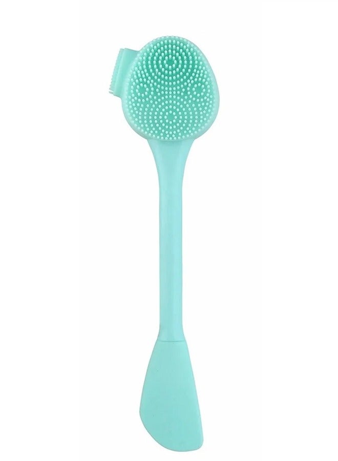 Double Head Silicone Manual Cleansing Brush, All-in-one Facial Cleansing Brush, Exfoliating Brush, Cream Applicator, Very Suitable for Facial Cleansing, Maintenance and Makeup  - Image 1