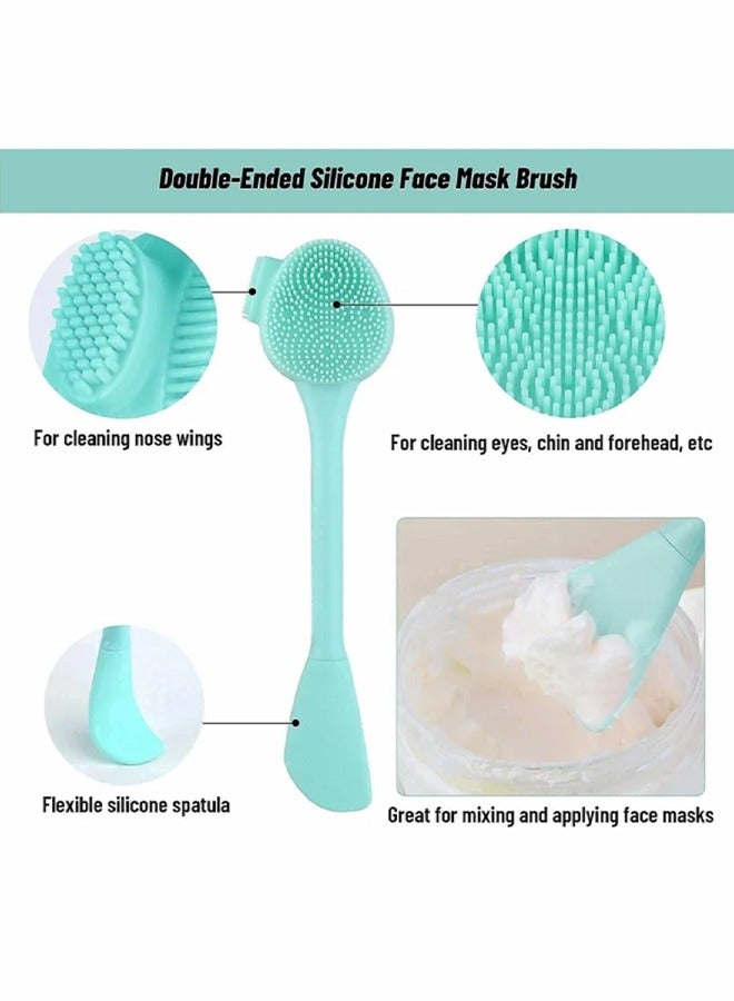 Double Head Silicone Manual Cleansing Brush, All-in-one Facial Cleansing Brush, Exfoliating Brush, Cream Applicator, Very Suitable for Facial Cleansing, Maintenance and Makeup  - Image 2