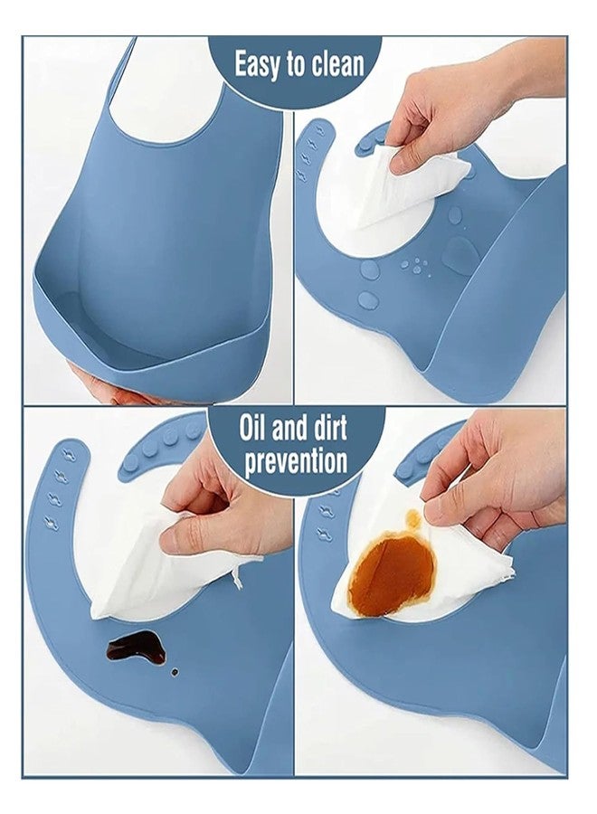 SUPUNYA 6PCS Silicone Baby Feeding Set – Suction Plate, Bowl, Bib, Spoon, Fork, Cup – BPA-Free, Non-Toxic, Microwave & Dishwasher Safe for Toddlers 6+ Months (Blue) - Image 5