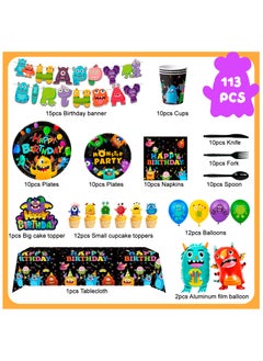 One-eyed Monster Party Decorations for 10 Guests, 113 Pcs One-eyed Monster Themed Birthday Party Disposable Tableware Kit Cartoon Muilticolor Disposable Party Supplies - pzsku/ZE237E16D700BE08083C9Z/45/_/1739423914/3fe9f4e8-14c7-43af-b2ec-adfdb51a04e1