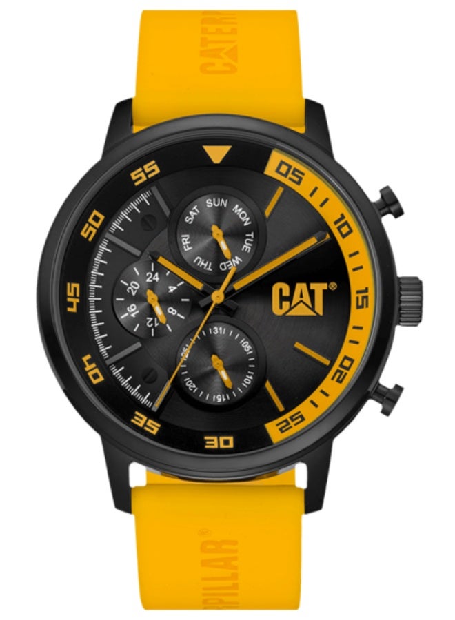 Caterpillar CAT Sail Men's Multifunction Quartz Watch - Black Dial, Yellow Silicone Strap AK.169.27.127 - Image 1