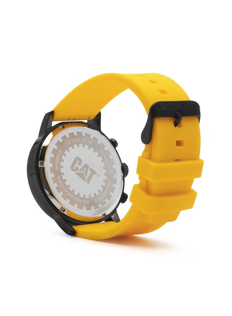 Caterpillar CAT Sail Men's Multifunction Quartz Watch - Black Dial, Yellow Silicone Strap AK.169.27.127 - Image 2