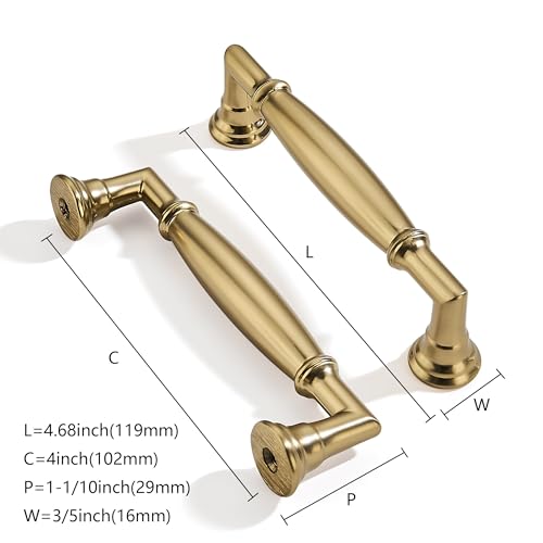 ZAUYX 10 Pack 4 Inch Hole Center Champagne Bronze Cabinet pulls Solid Heavy Duty Cabinet Pull Cabinet Handles Kitchen Cabinet Hardware Vanity Handles Bathroom Cabinet pulls - Image 3