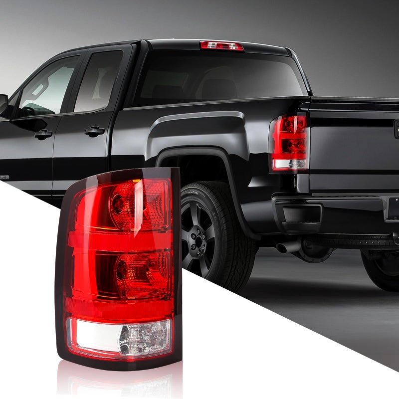 FICOLPO Tail Lights Assembly for 20072013 GMC Sierra 1500 20072014 GMC Sierra 2500HD 3500HD Black Shell Driver Side