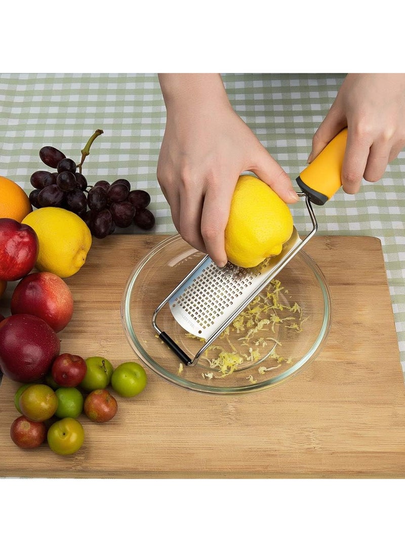 SYOSI Cheese Grater Handheld,Kitchen Lemon Zester Grater for Cheese,Lemon, Ginger,Garlic,Vegetables,Fruits(with Protective Cover + Cleaning Brush) - Image 5