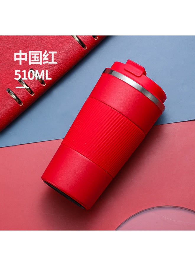 304 Stainless Steel Third-generation Coffee Thermos Cup, Creative Portable Gift For Men And Women, Office Gift, Car-mounted Groove Water Cup