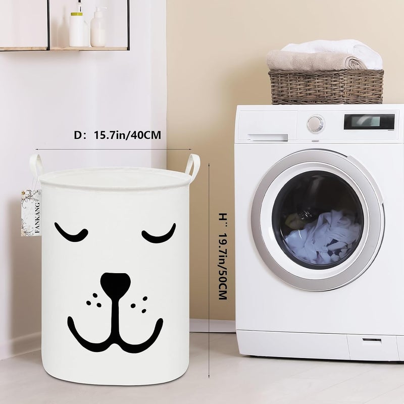 FANKANG Storage Basket, Nursery Hamper Canvas Laundry Basket Foldable with Waterproof PE Coating Large Storage Baskets for Kids Boys and Girls, Office, Bedroom, Clothes,Toys（Dog） - Image 2