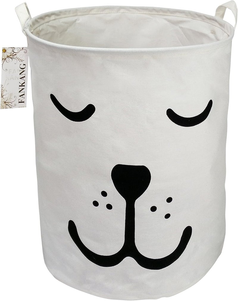FANKANG Storage Basket, Nursery Hamper Canvas Laundry Basket Foldable with Waterproof PE Coating Large Storage Baskets for Kids Boys and Girls, Office, Bedroom, Clothes,Toys（Dog） - Image 1