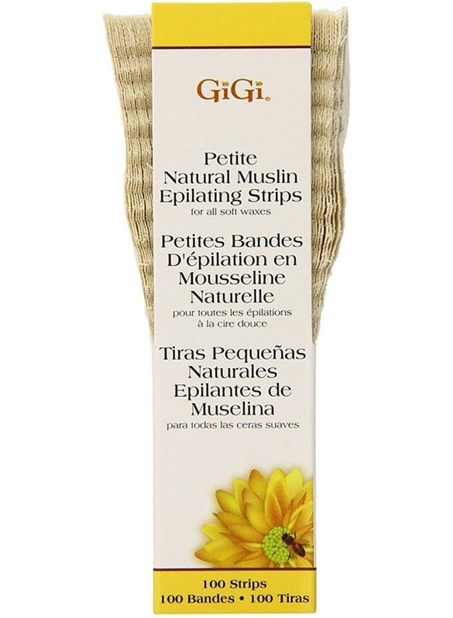 GiGi Natural Muslin Epilating Strips, Petite 100 ea (Pack of 4)