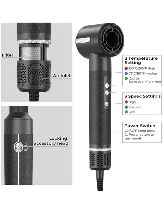 general 7 in 1 Hair Dryer Brush,110000 RPM High Speed Blow Dryer Hair Wrap Dryer System,Detachable Hair Styling Tools - Ionic Hair Dryer with Diffuser, Air Curling Iron,Curling Brush,Hair Straightener Brush - Image 3