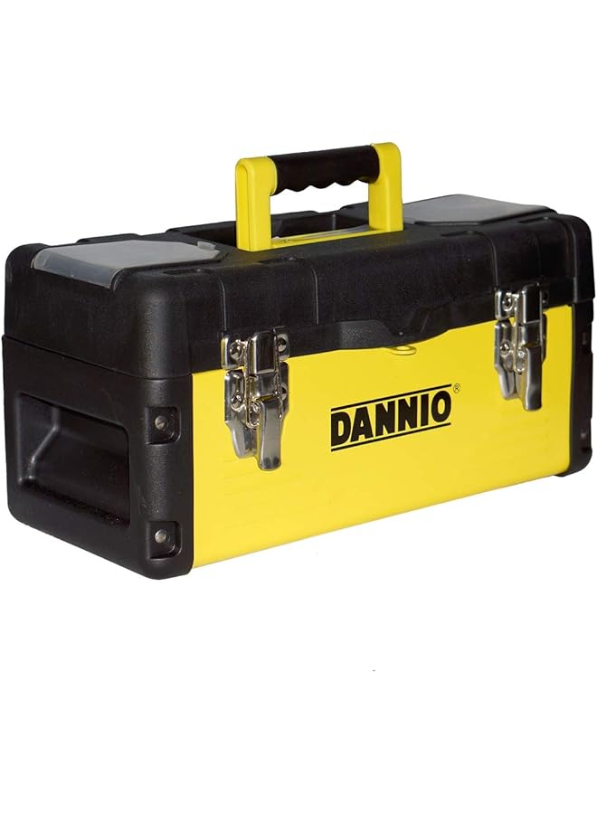 DANNIO 19 inch Pro Box, Plastic and Steel Tool Box with Handle, Portable Tool Case with Locking Lid, Tool Storage Organizer - Image 1