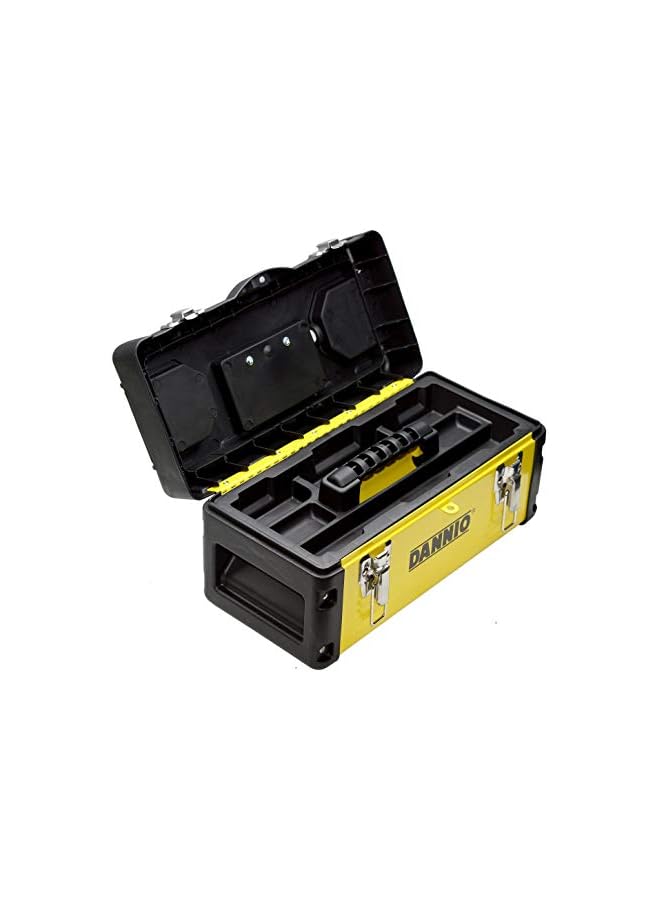 DANNIO 19 inch Pro Box, Plastic and Steel Tool Box with Handle, Portable Tool Case with Locking Lid, Tool Storage Organizer - Image 3