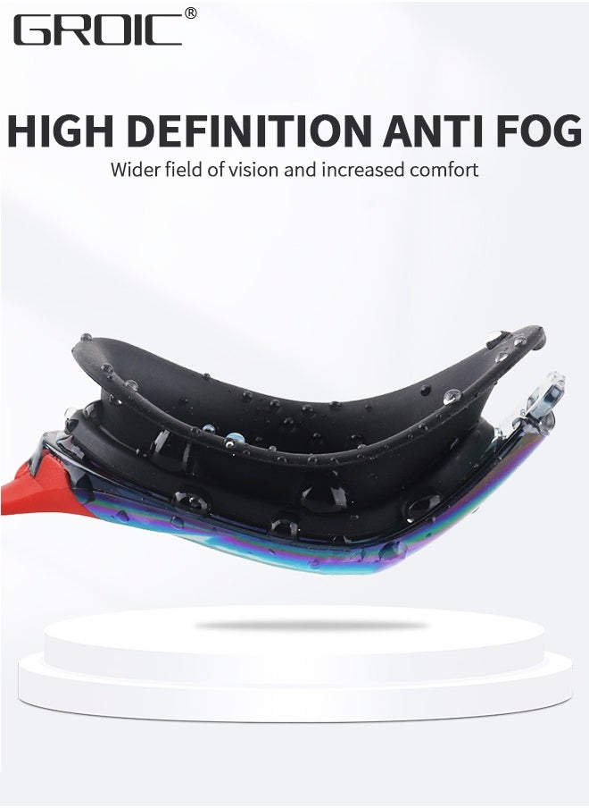 GROIC 5-PCs Adults Swim Set Including Swim Goggles, Swimming Caps, Ear Plug, Nose Clip and Storage Box, Anti Fog Swim Goggles with Silicone Nose Clip Ear Plugs No Leaking for Adults  - Image 3