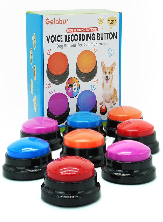 Gelabur Set of 8 Dog Buttons for Communication, Voice Recordable Buttons for Classroom, Dog Training Talking Buttons Starter Set, Pet Easy Speaking Buttons Tools - Image 1