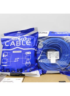 Haing CAT6 network cable, 10 meters long, blue, with high quality, with a high data transfer speed  - Image 2
