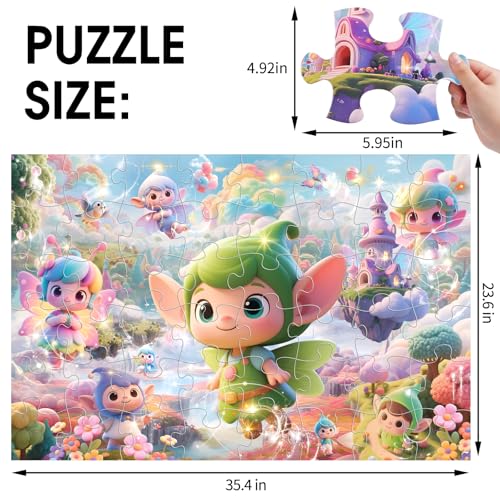 IFLOVE Jumbo Floor Puzzle for Kids48 Piece Fairy Large Jigsaw Puzzles for Toddler Ages 35Preschool Educational Toy Easter Gift for Boys Girls Ages 48 - Image 5